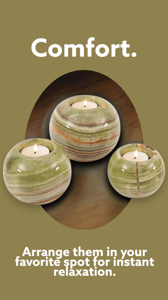 Onyx Sphere Shape Candle Holder