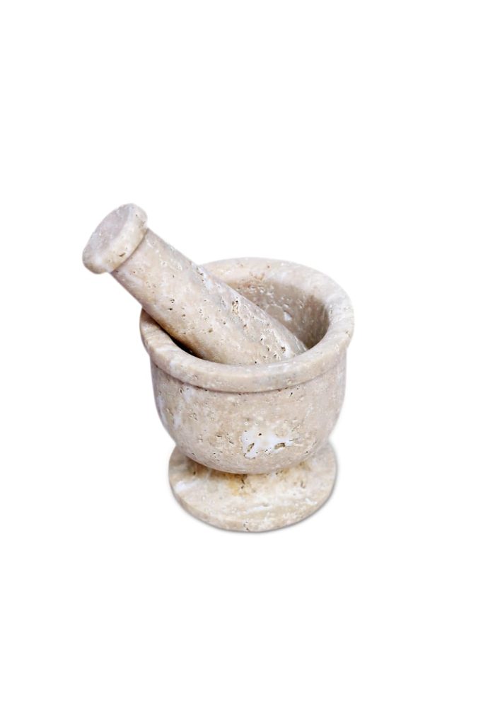Mortar Pestle Travertine 