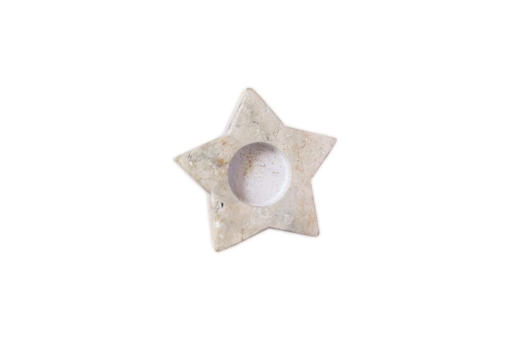 Star Candle Holder Travertine