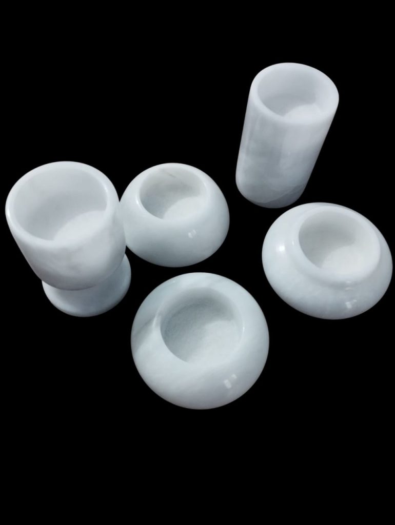White Marble Candle Holder Assorted Designs