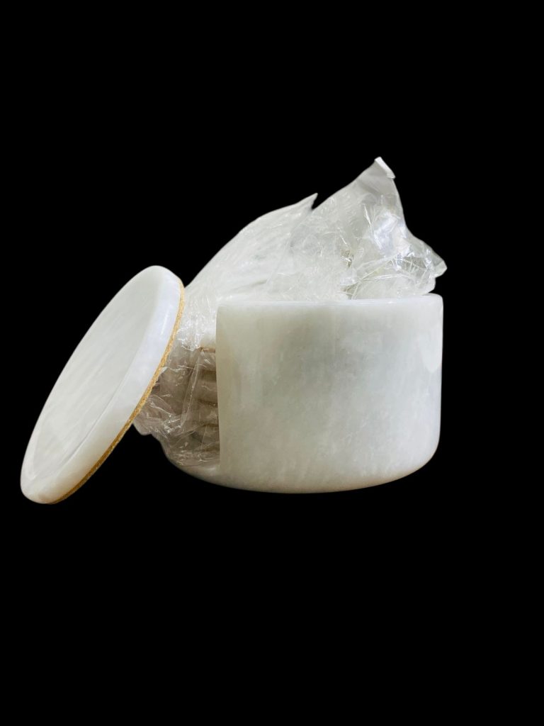 White Marble Coaster Set 6 pcs 4"