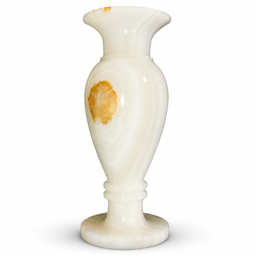 Onyx Vase 5x12" Light Green Onyx