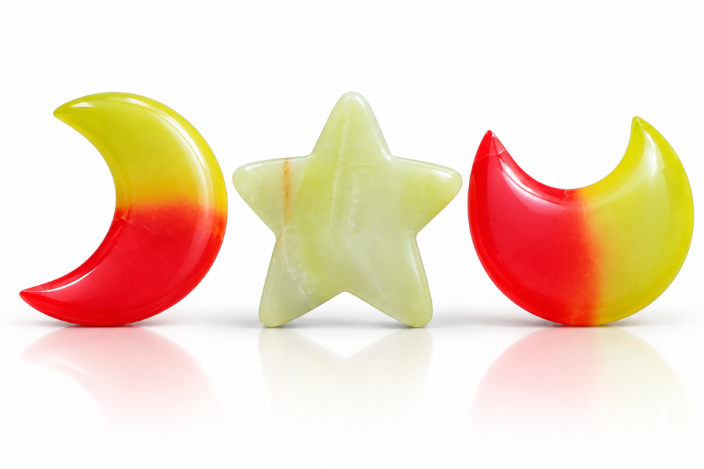 Colored Onyx Star and Puffy moon Rainbow