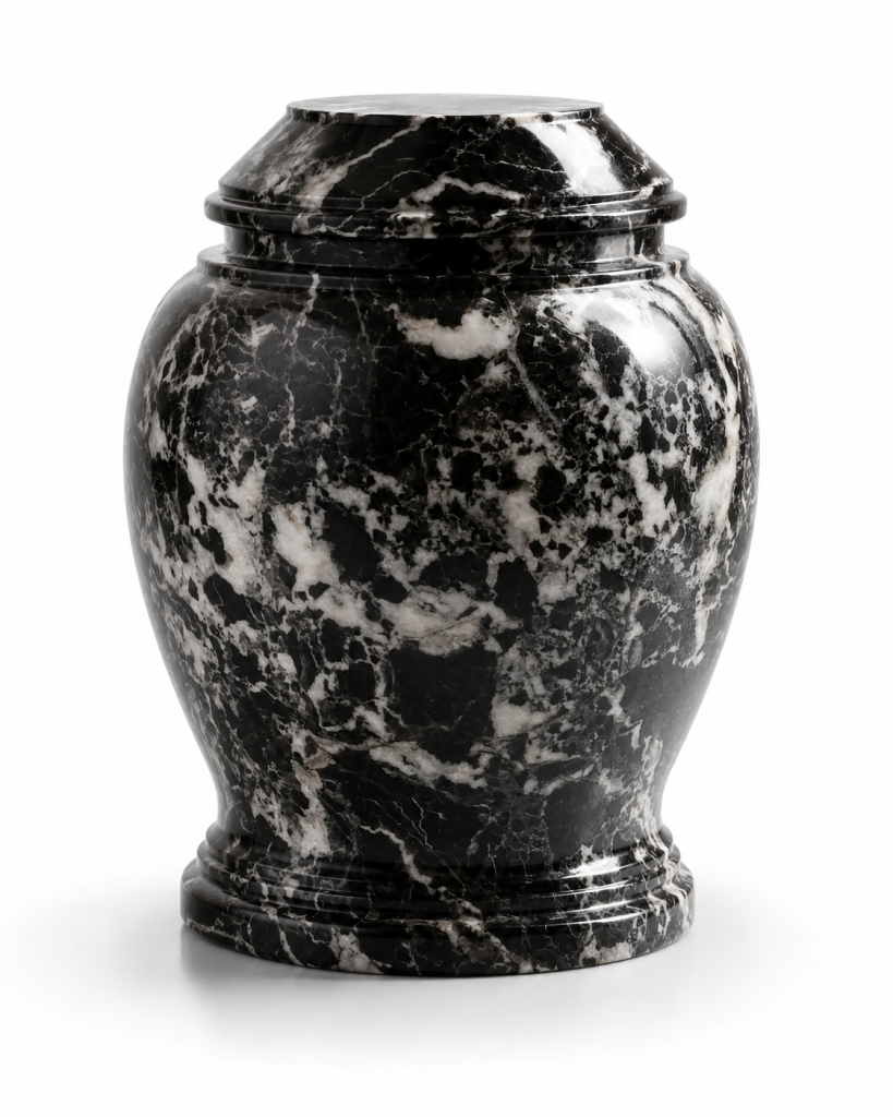 Urn large Black Zebra 8x12"